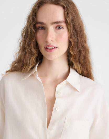 The Easy Shirt in Linen Blend Ivory Linen | Madewell