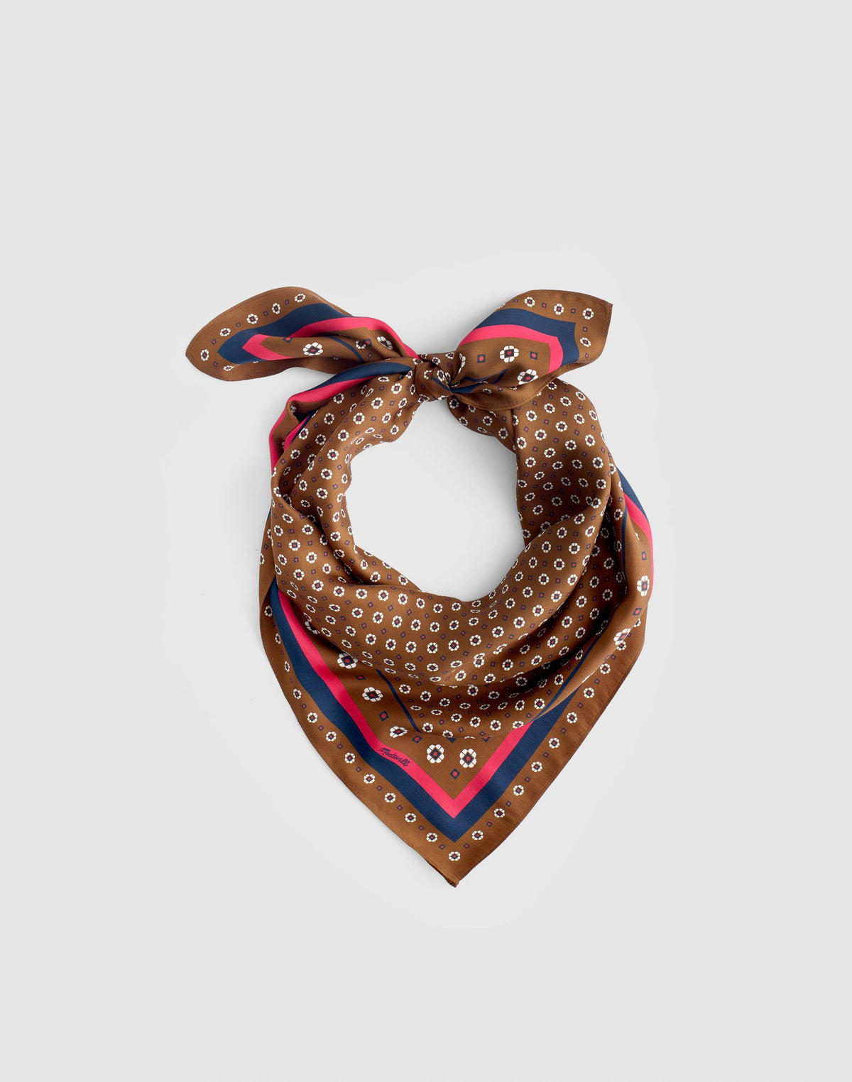 Medium Silk Bandana Foulard Print Scarf Chestnut | Madewell