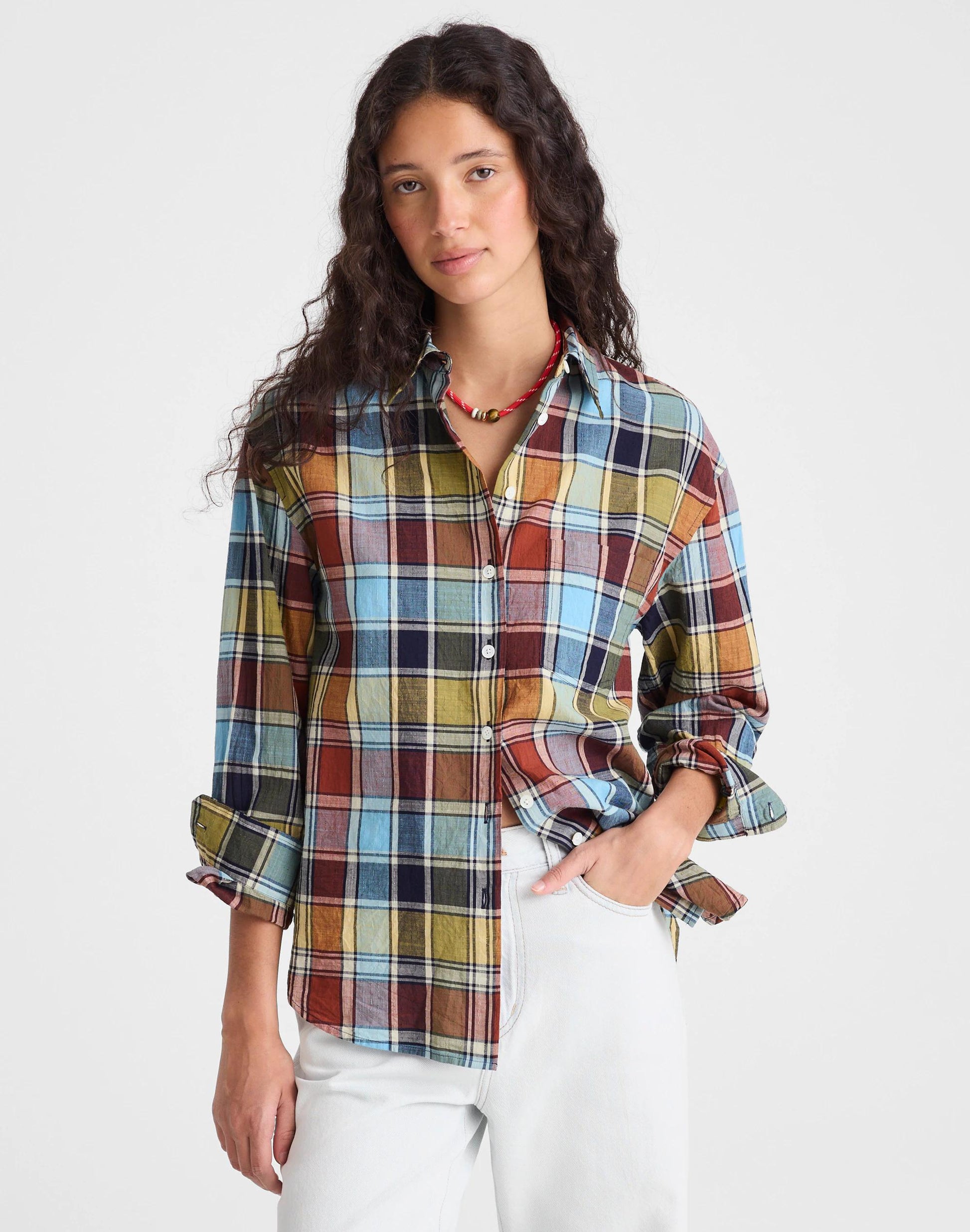 The Easy Shirt in Poplin Multi Plaid | Madewell