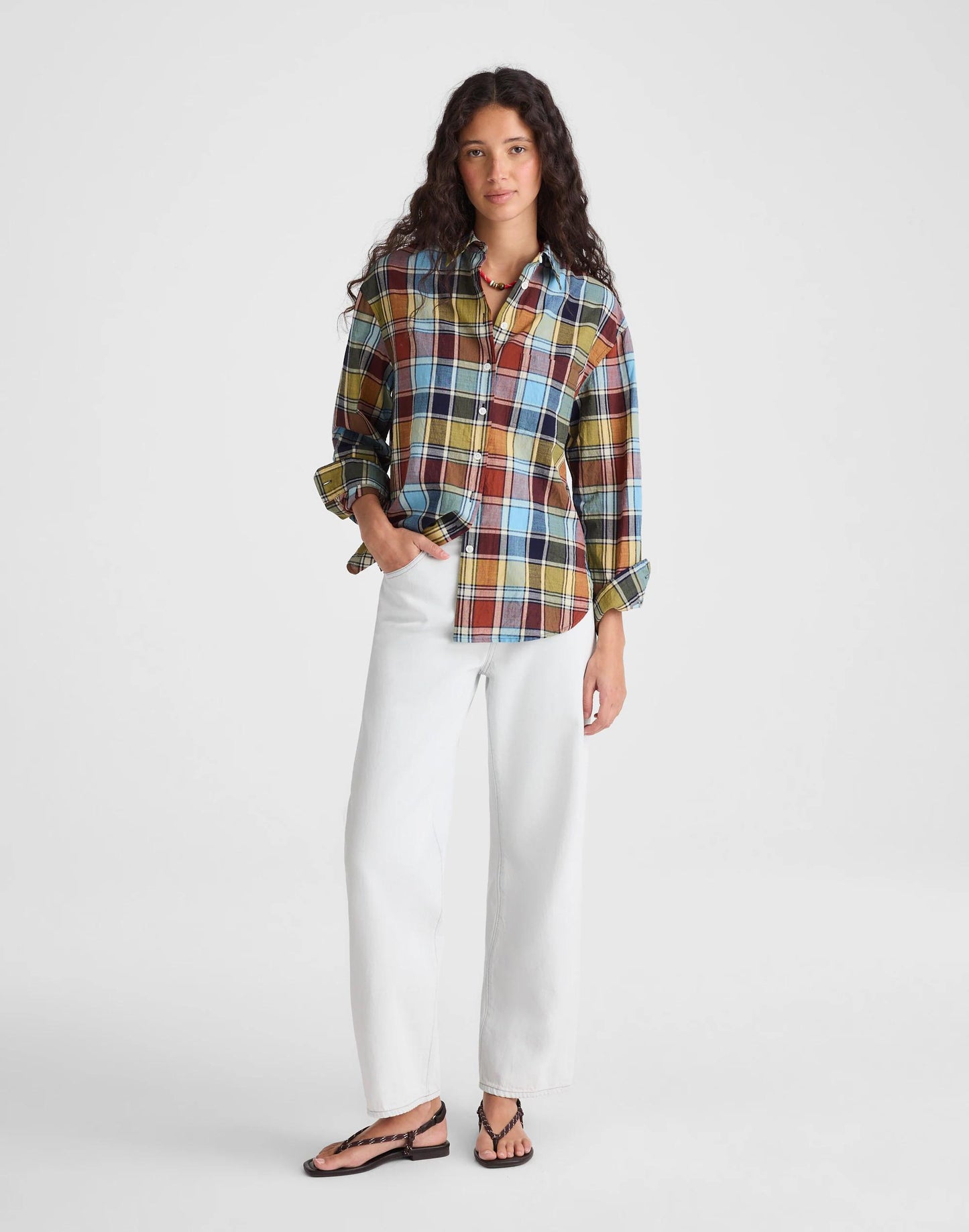 The Easy Shirt in Poplin Multi Plaid | Madewell