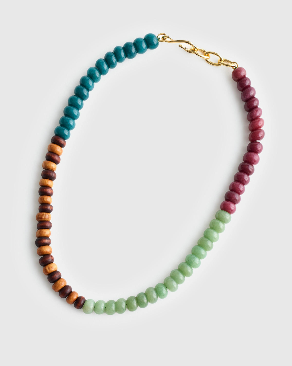 Semiprecious Wood Beaded Choker Necklace Antique Gold | Madewell