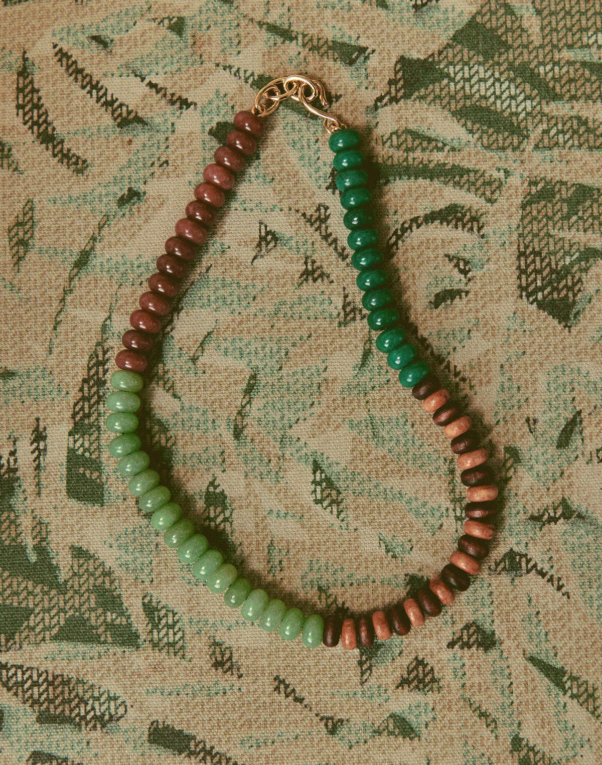 Semiprecious Wood Beaded Choker Necklace Antique Gold | Madewell