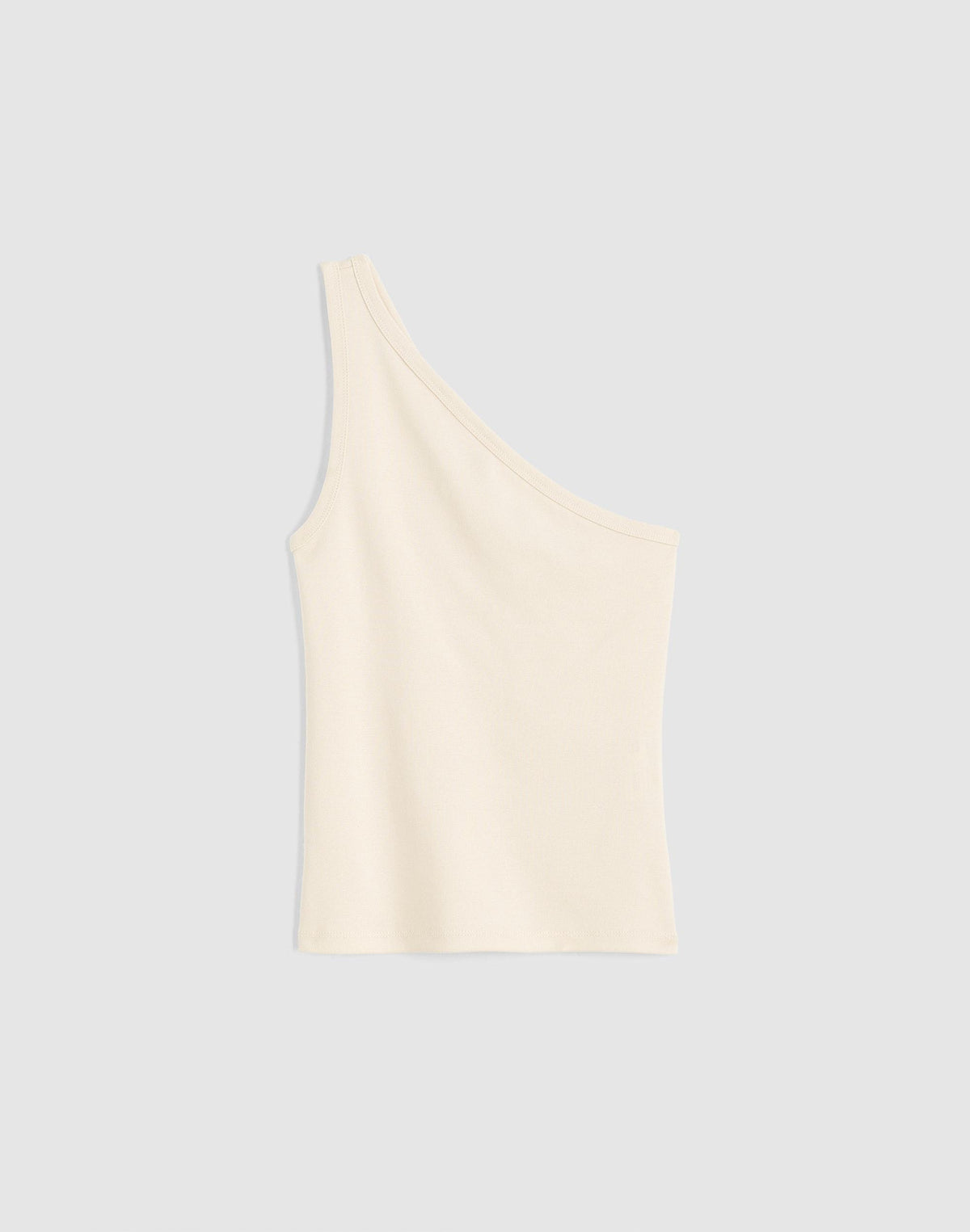 The '90s One-Shoulder Tank in Compact Cotton Vintage Ivory | Madewell