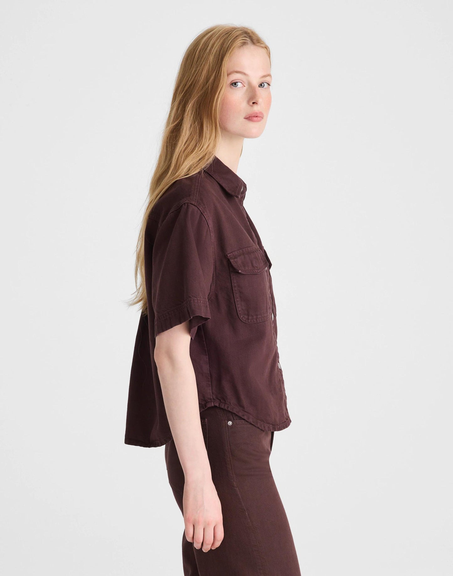 Airy Denim Utility-Pocket Shirt Burnt Cocoa | Madewell