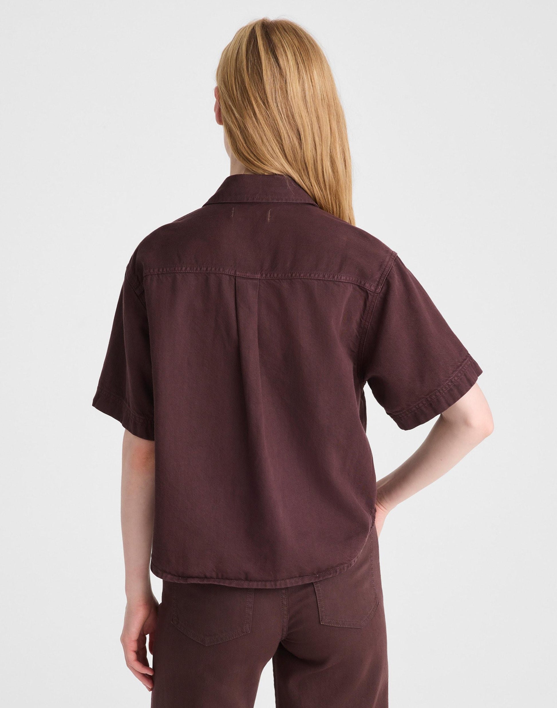 Airy Denim Utility-Pocket Shirt Burnt Cocoa | Madewell