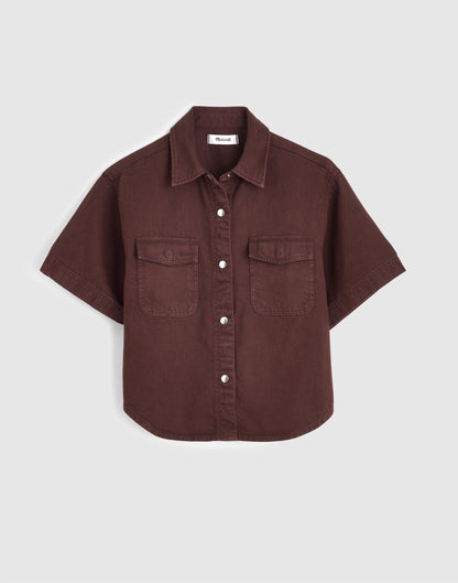 Airy Denim Utility-Pocket Shirt Burnt Cocoa | Madewell
