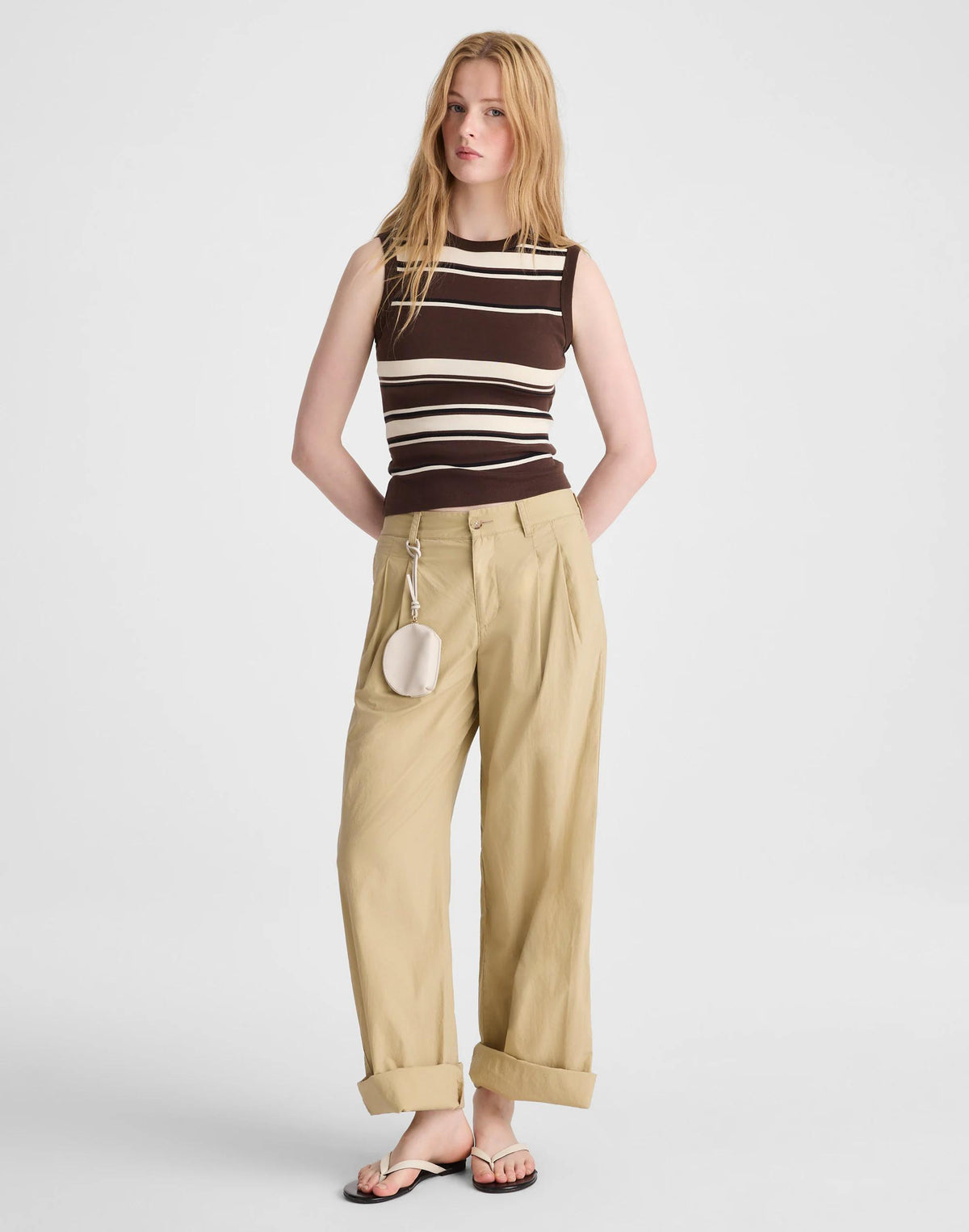 The '90s Shell Tank in Compact Cotton Dark Brown | Madewell