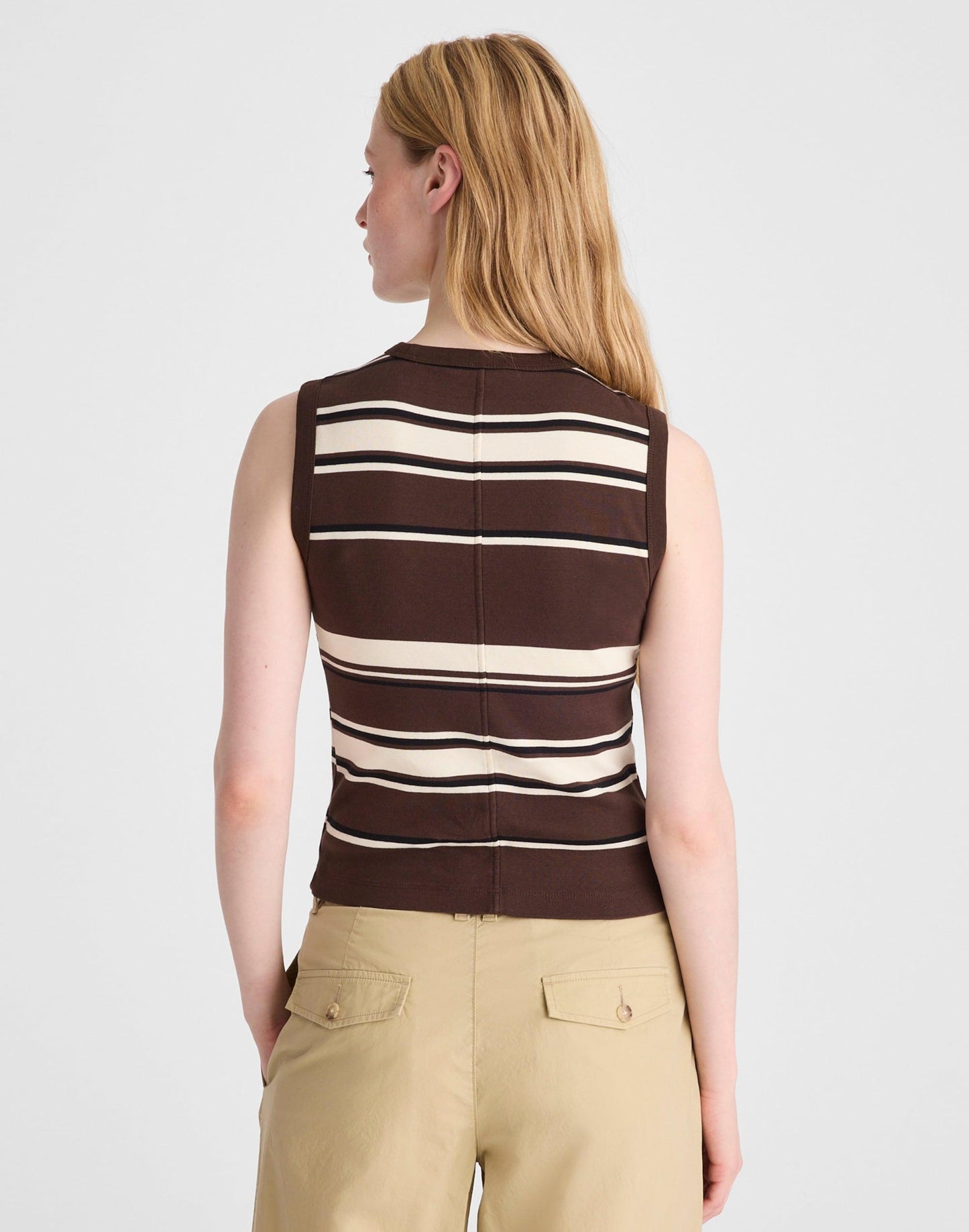The '90s Shell Tank in Compact Cotton Dark Brown | Madewell