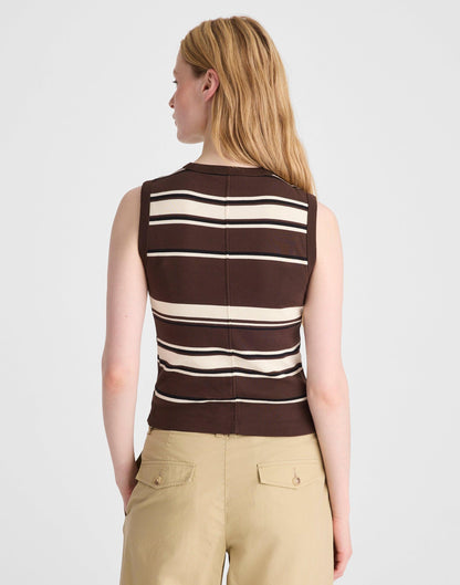 The '90s Shell Tank in Compact Cotton Dark Brown | Madewell