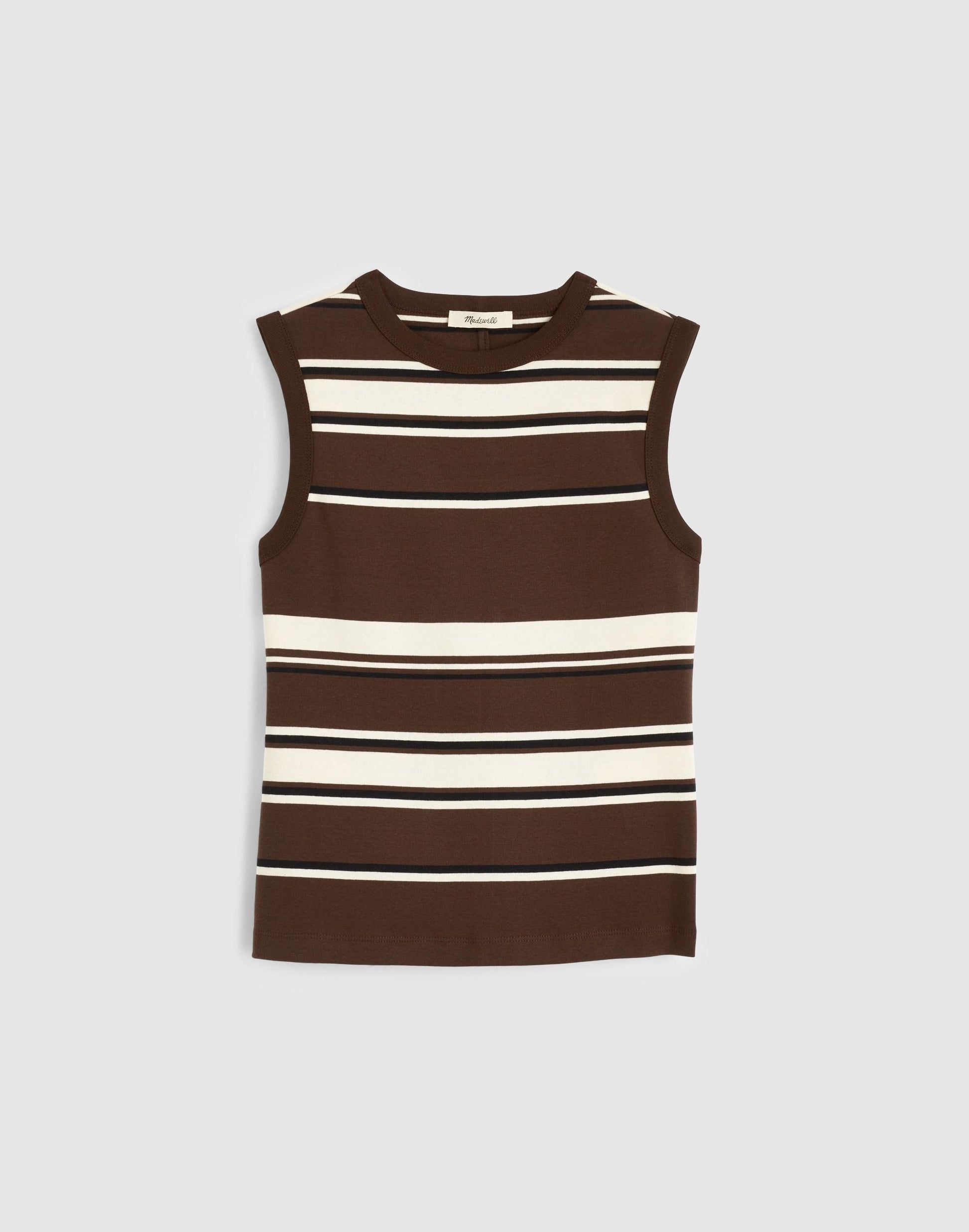 The '90s Shell Tank in Compact Cotton Dark Brown | Madewell