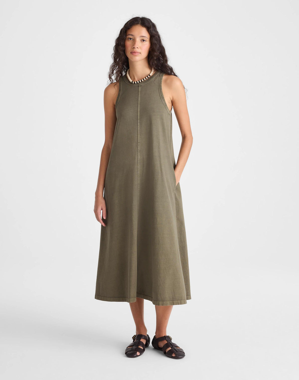 Seamed Tank Maxi Dress in Allday Jersey Faded Ivy | Madewell