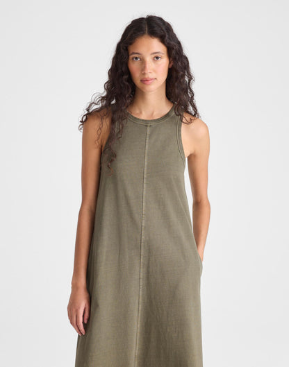 Seamed Tank Maxi Dress in Allday Jersey Faded Ivy | Madewell