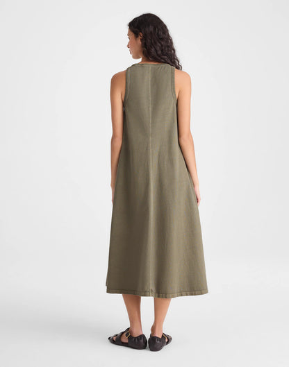Seamed Tank Maxi Dress in Allday Jersey Faded Ivy | Madewell