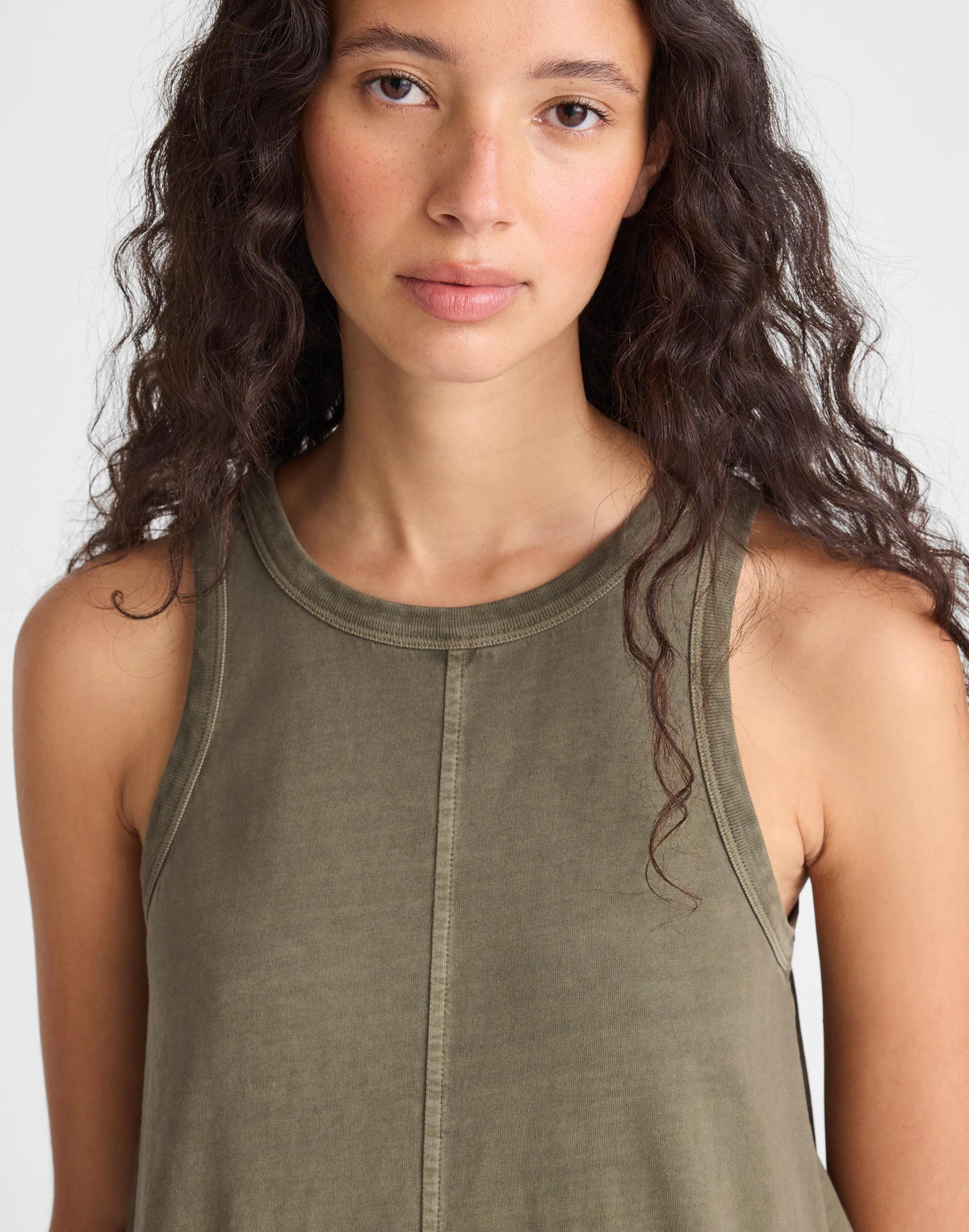 Seamed Tank Maxi Dress in Allday Jersey Faded Ivy | Madewell