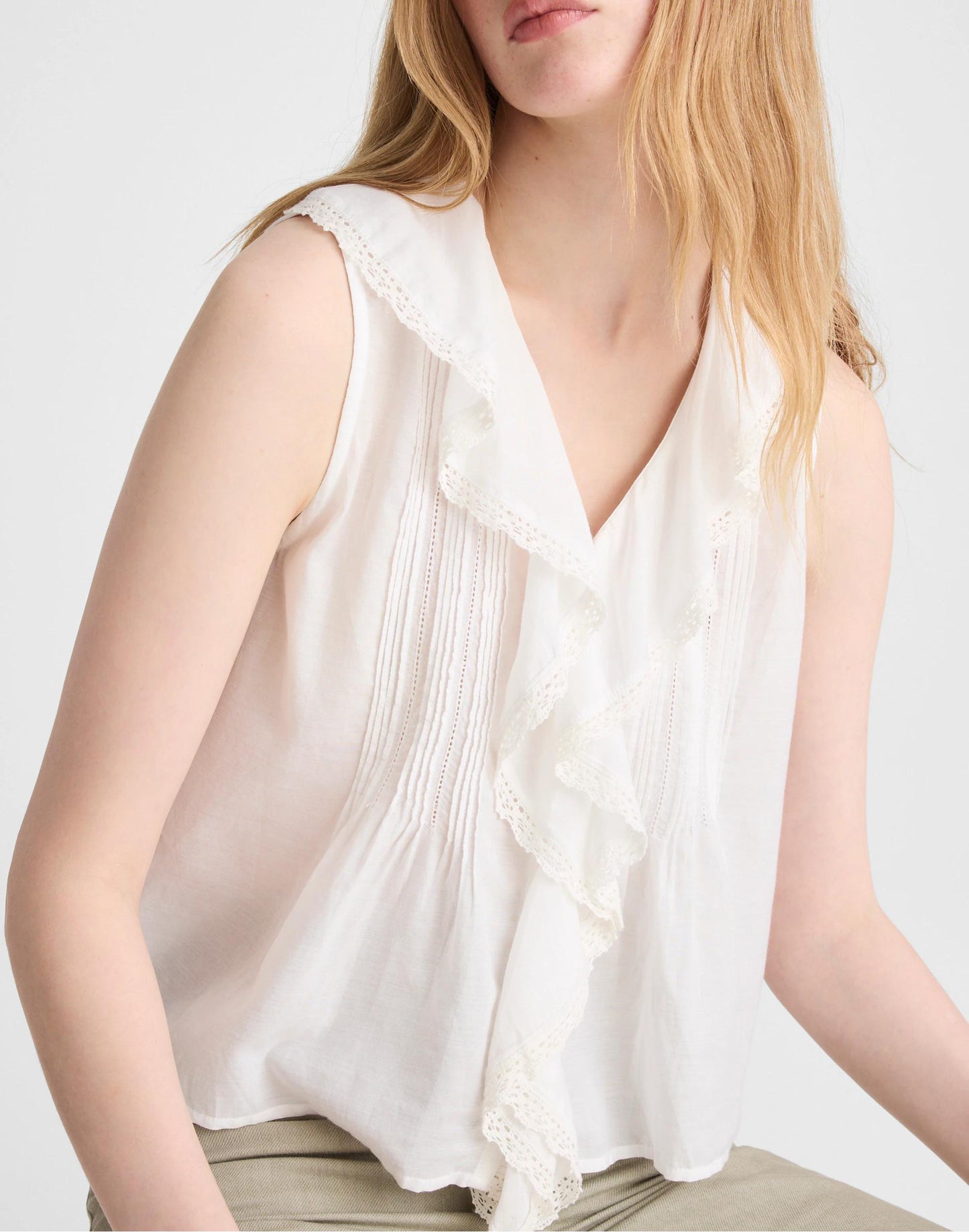 The Blaire Sleeveless Top White | Madewell