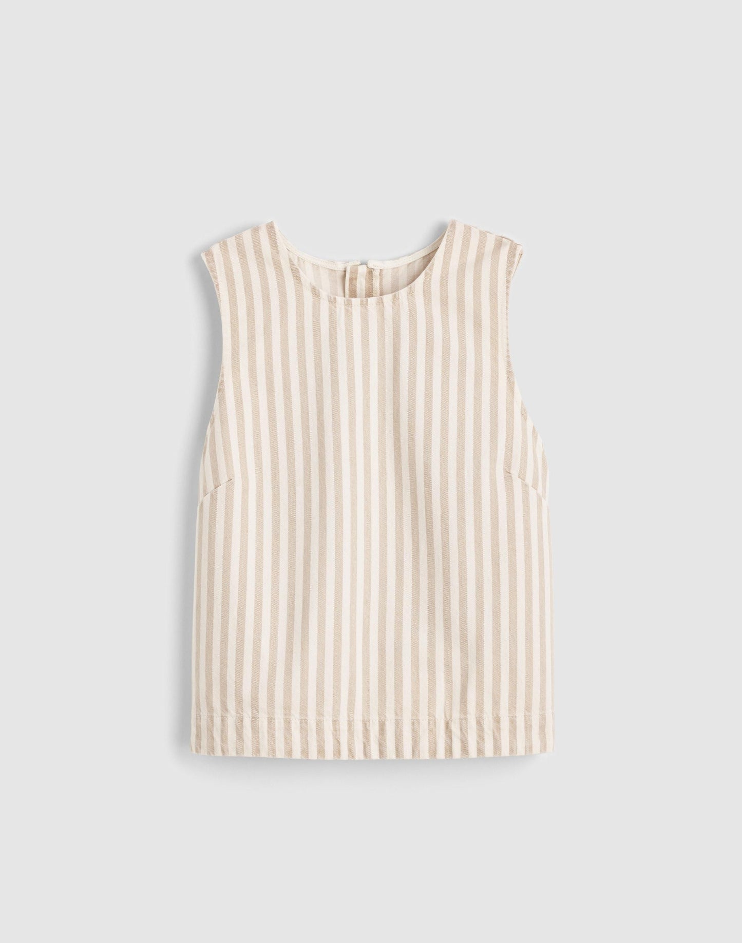 Denim Boxy Shell Top Khaki Sand Stripe | Madewell