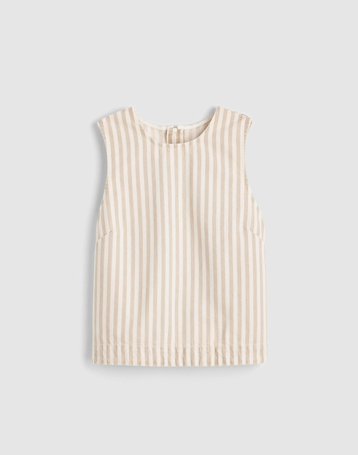 Denim Boxy Shell Top Khaki Sand Stripe | Madewell