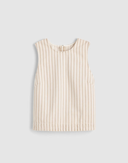 Denim Boxy Shell Top Khaki Sand Stripe | Madewell