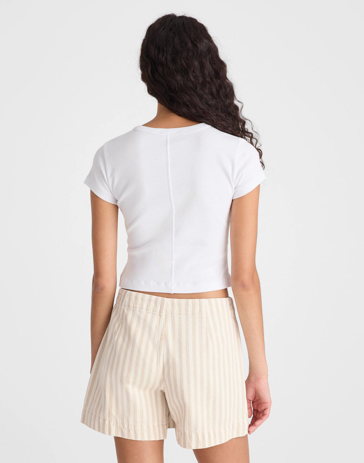 Denim Wrap Mini Skort Khaki Sand Stripe | Madewell