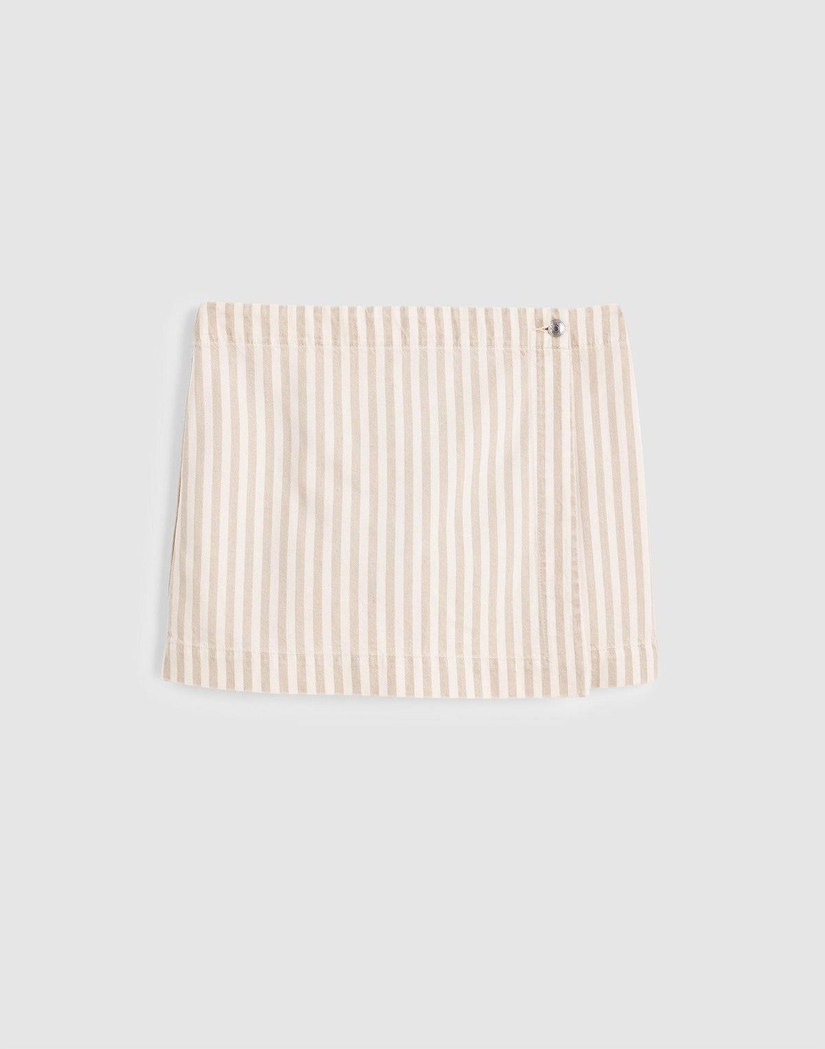 Denim Wrap Mini Skort Khaki Sand Stripe | Madewell