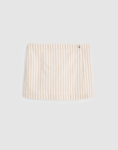 Denim Wrap Mini Skort Khaki Sand Stripe | Madewell