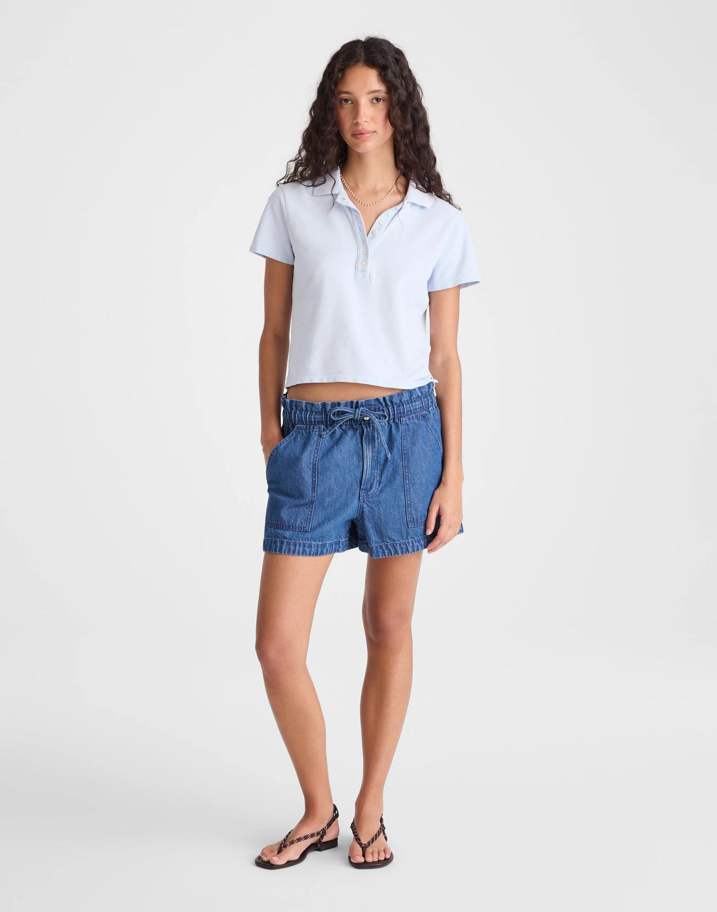 Pull-On Utility Shorts in Airy Denim Marina Blue | Madewell