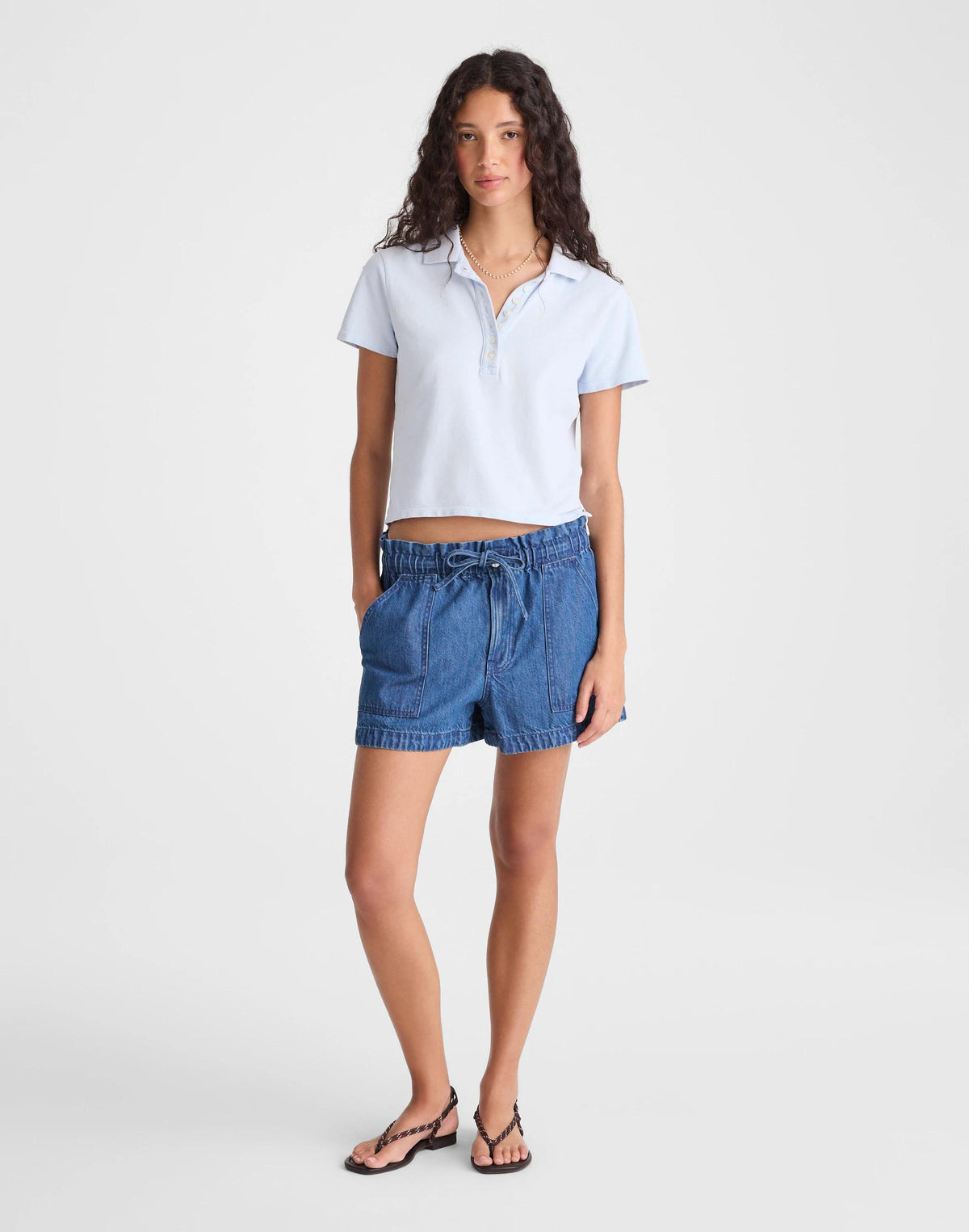 Pull-On Utility Shorts in Airy Denim Marina Blue | Madewell