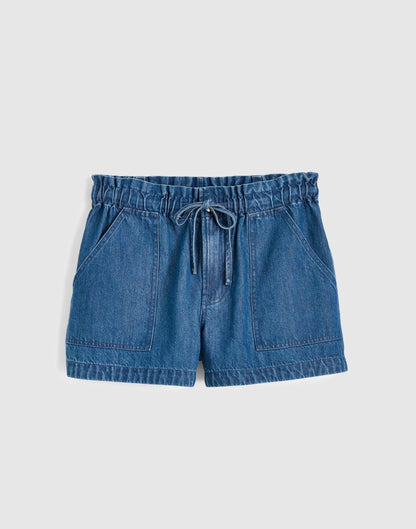 Pull-On Utility Shorts in Airy Denim Marina Blue | Madewell