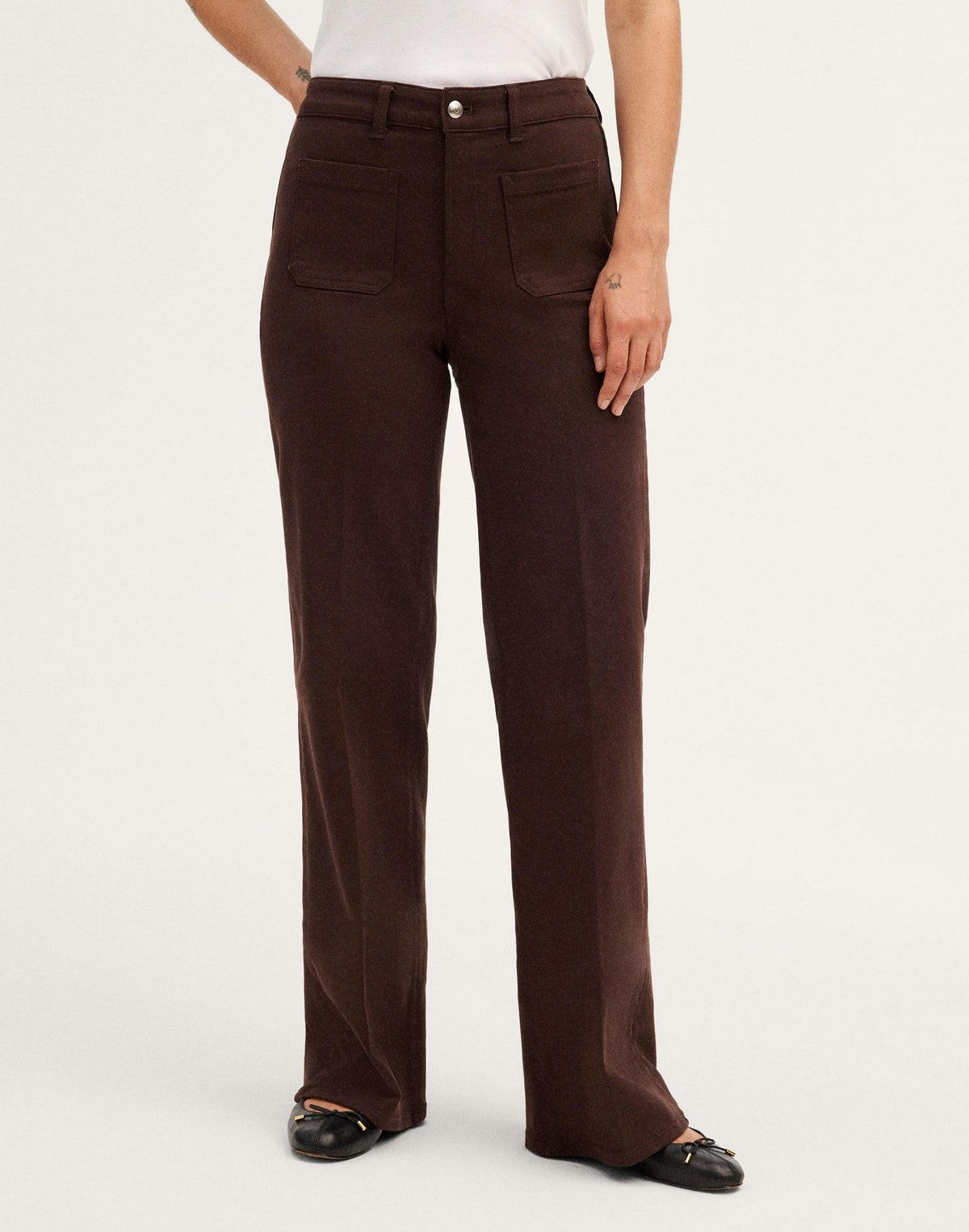 The Curvy Emmy Wide-Leg Pant Dark Carob | Madewell