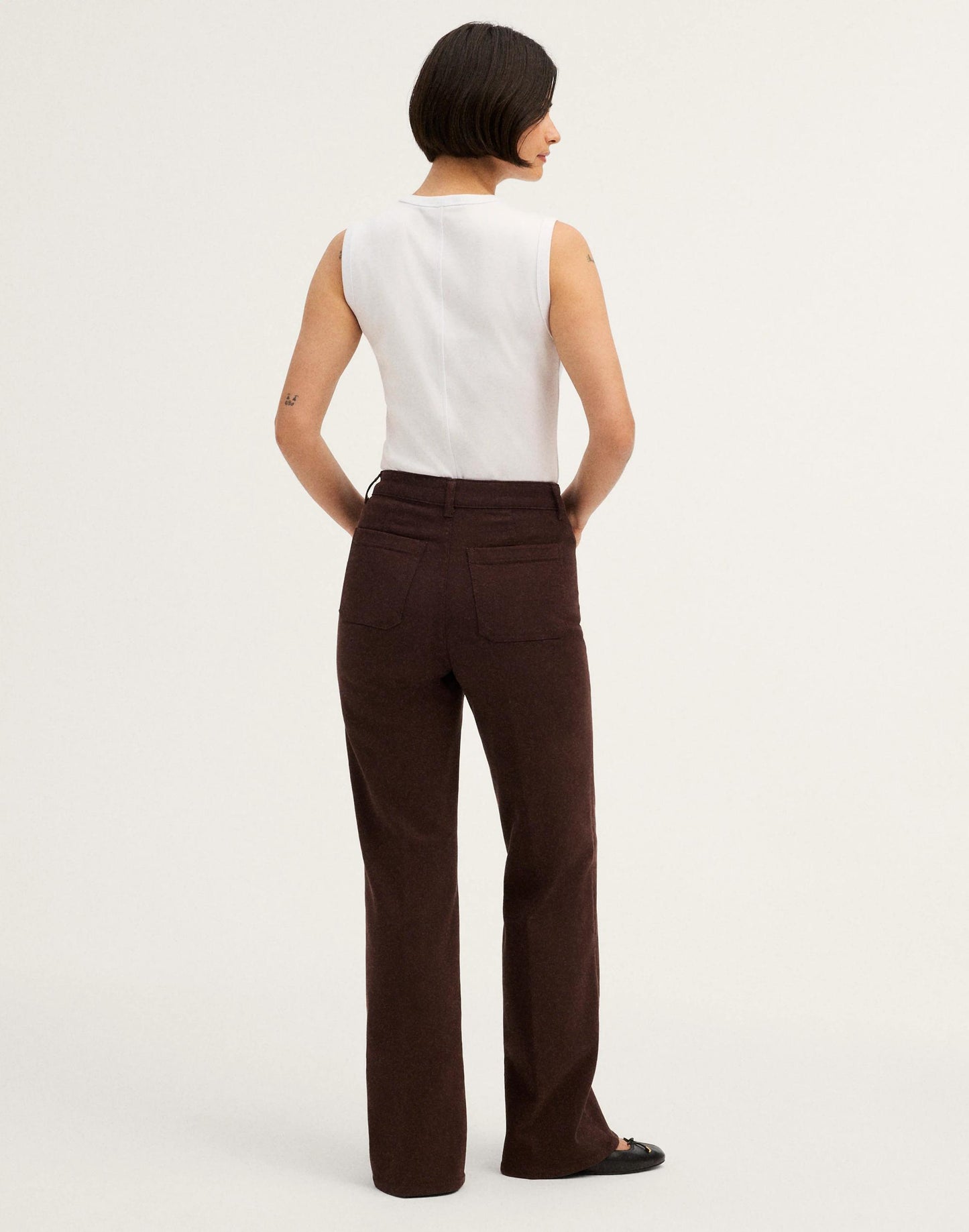 The Curvy Emmy Wide-Leg Pant Dark Carob | Madewell