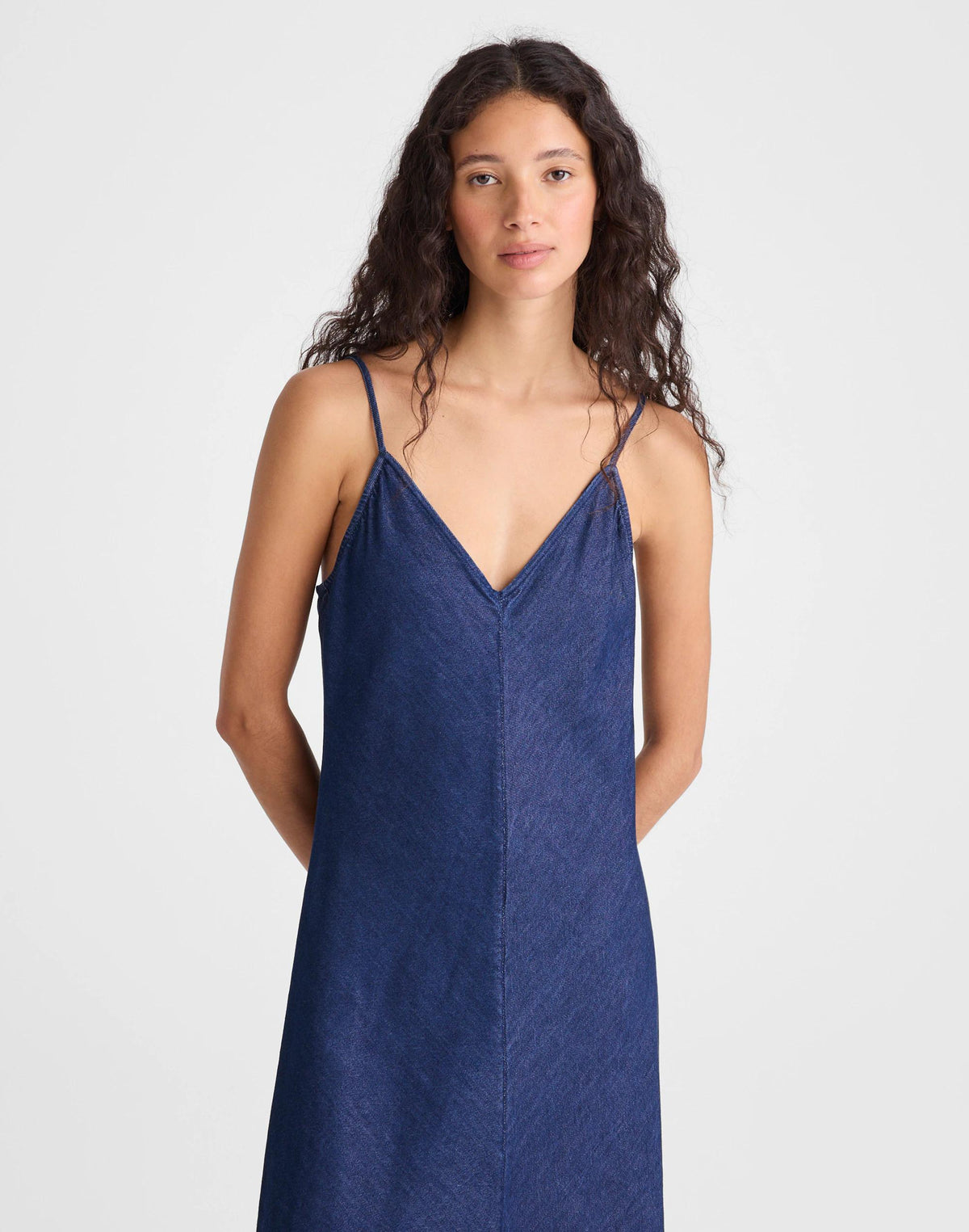 Airy Denim Maxi Slip Dress Nostalgic Blue | Madewell