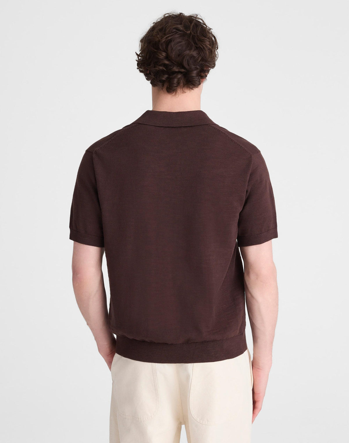 Johnny-Collar Sweater Polo in Slub Knit Cotton Coffee Bean | Madewell