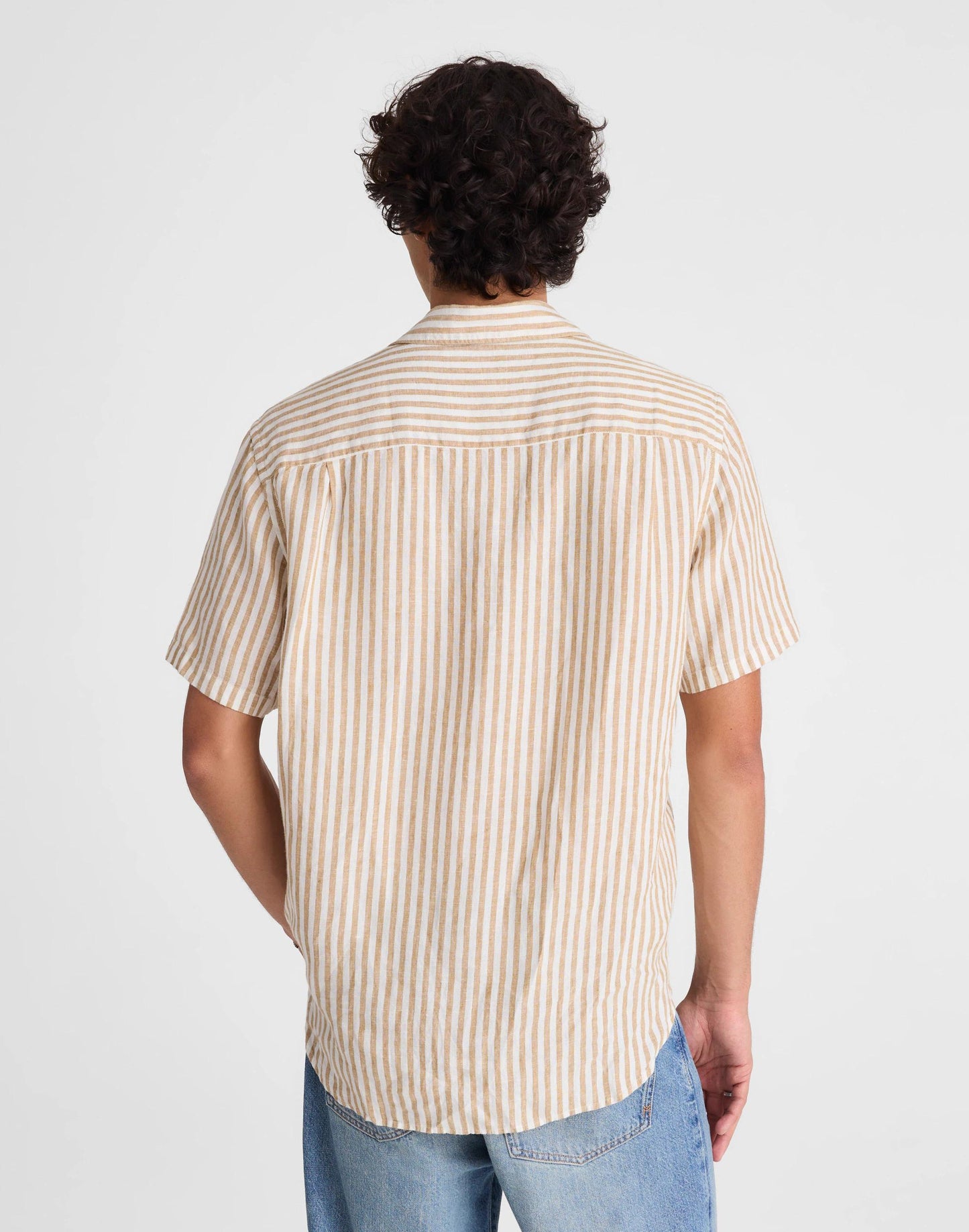The Allday Short-Sleeve Shirt in Linen Golden Khaki | Madewell