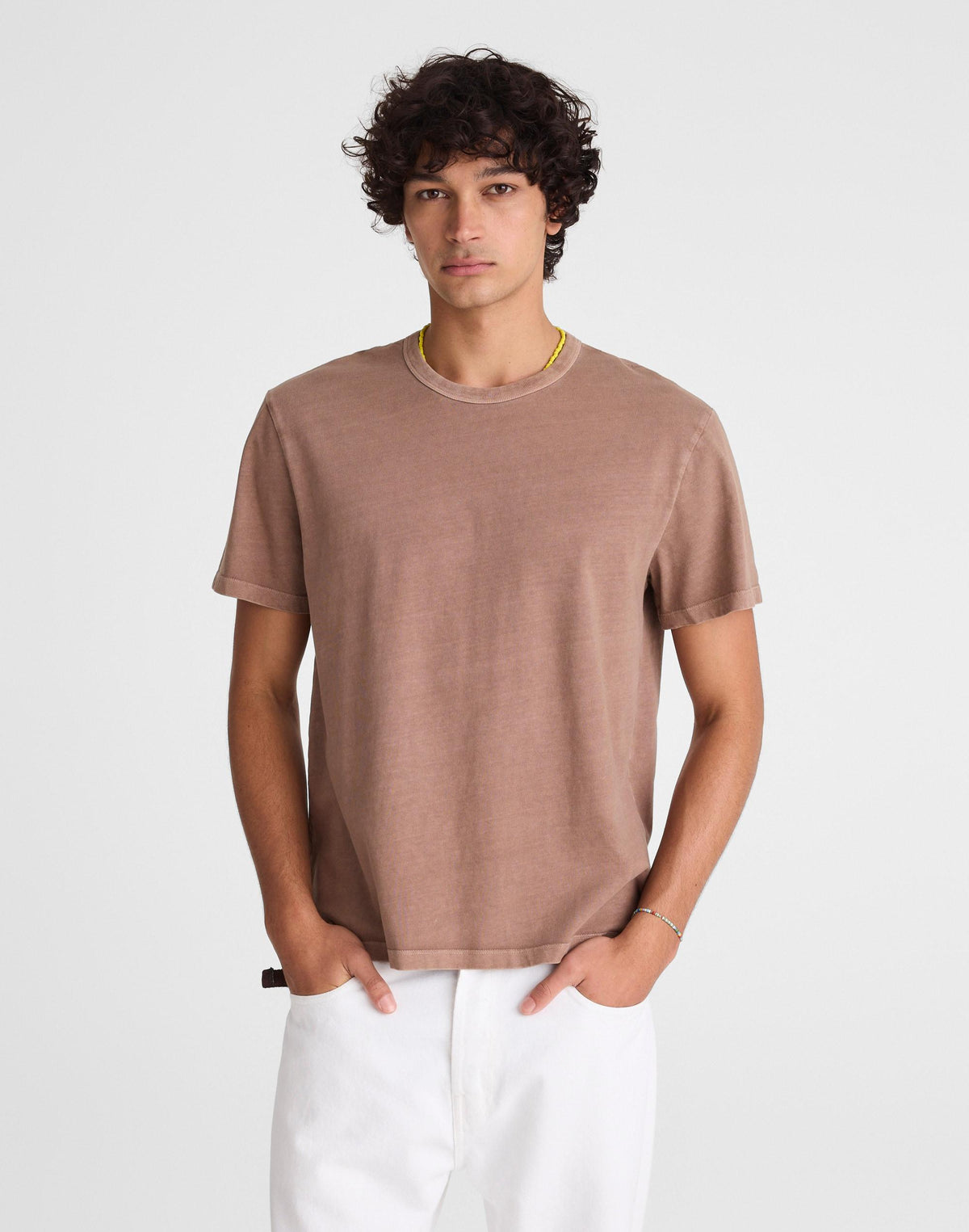 Garment-Dyed Allday Crewneck Tee Iced Mocha | Madewell