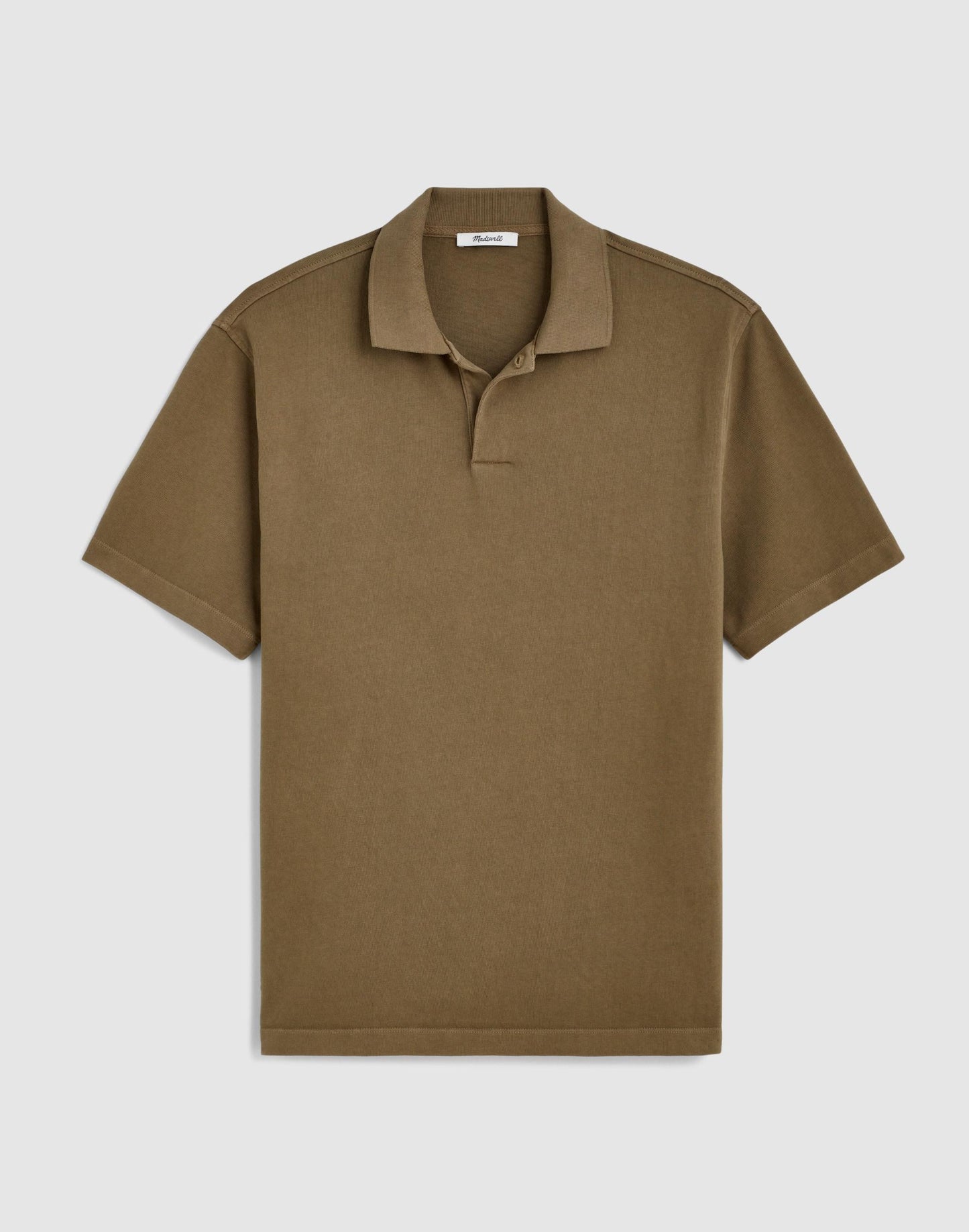 Short-Sleeve Compact-Knit Polo Olive Stone | Madewell