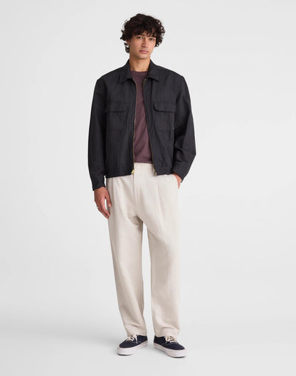 Double-Pleated Trousers in Meridian Linen Blend Form Grey | Madewell