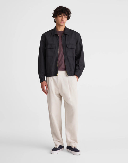 Double-Pleated Trousers in Meridian Linen Blend Form Grey | Madewell