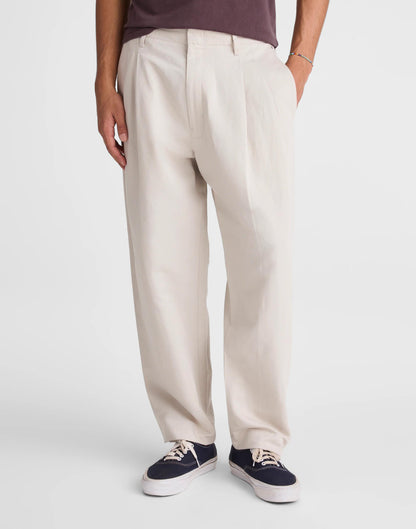 Double-Pleated Trousers in Meridian Linen Blend Form Grey | Madewell