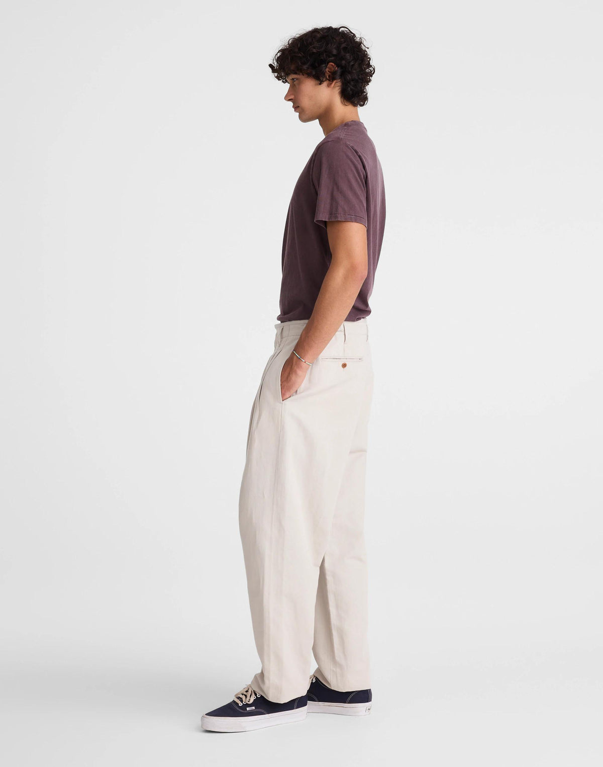 Double-Pleated Trousers in Meridian Linen Blend Form Grey | Madewell