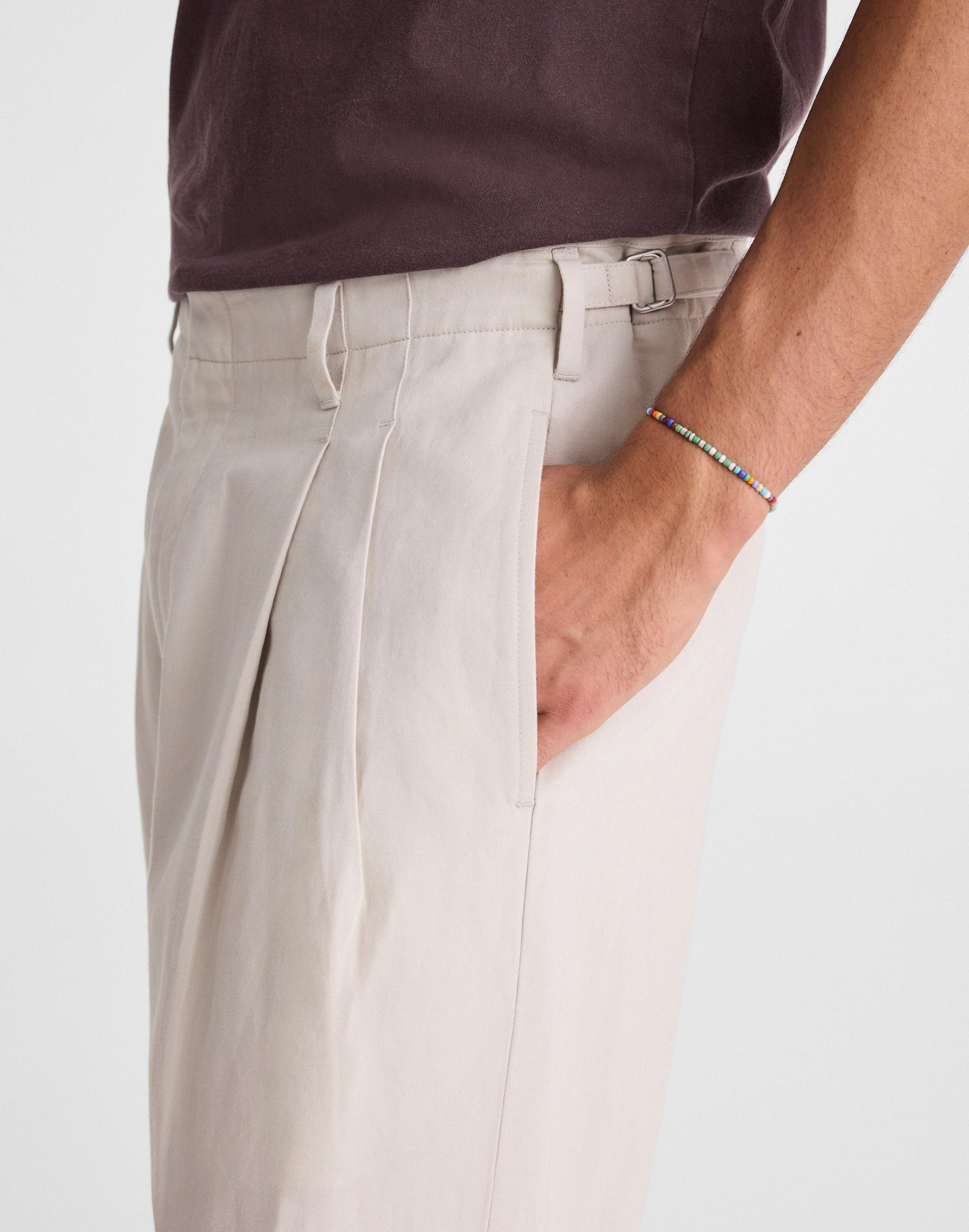 Double-Pleated Trousers in Meridian Linen Blend Form Grey | Madewell