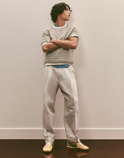 Double-Pleated Trousers in Meridian Linen Blend Form Grey | Madewell