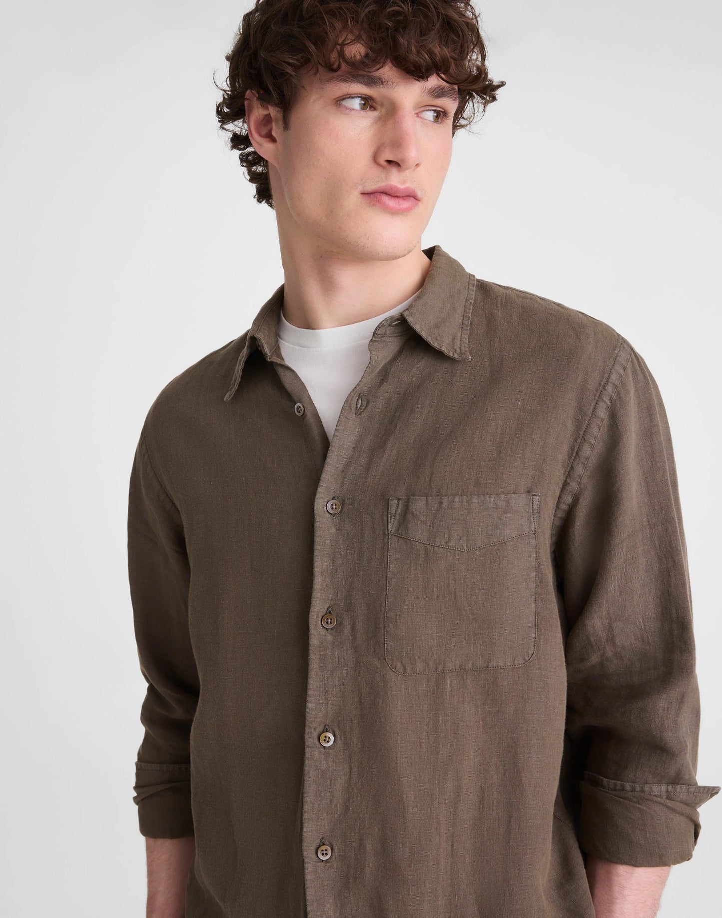 Button-Up Shirt in Linen Capers | Madewell