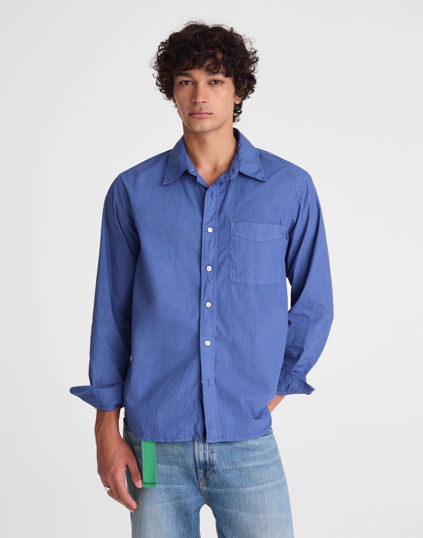 Button-Up Shirt in Crisp Poplin Nice Blue | Madewell