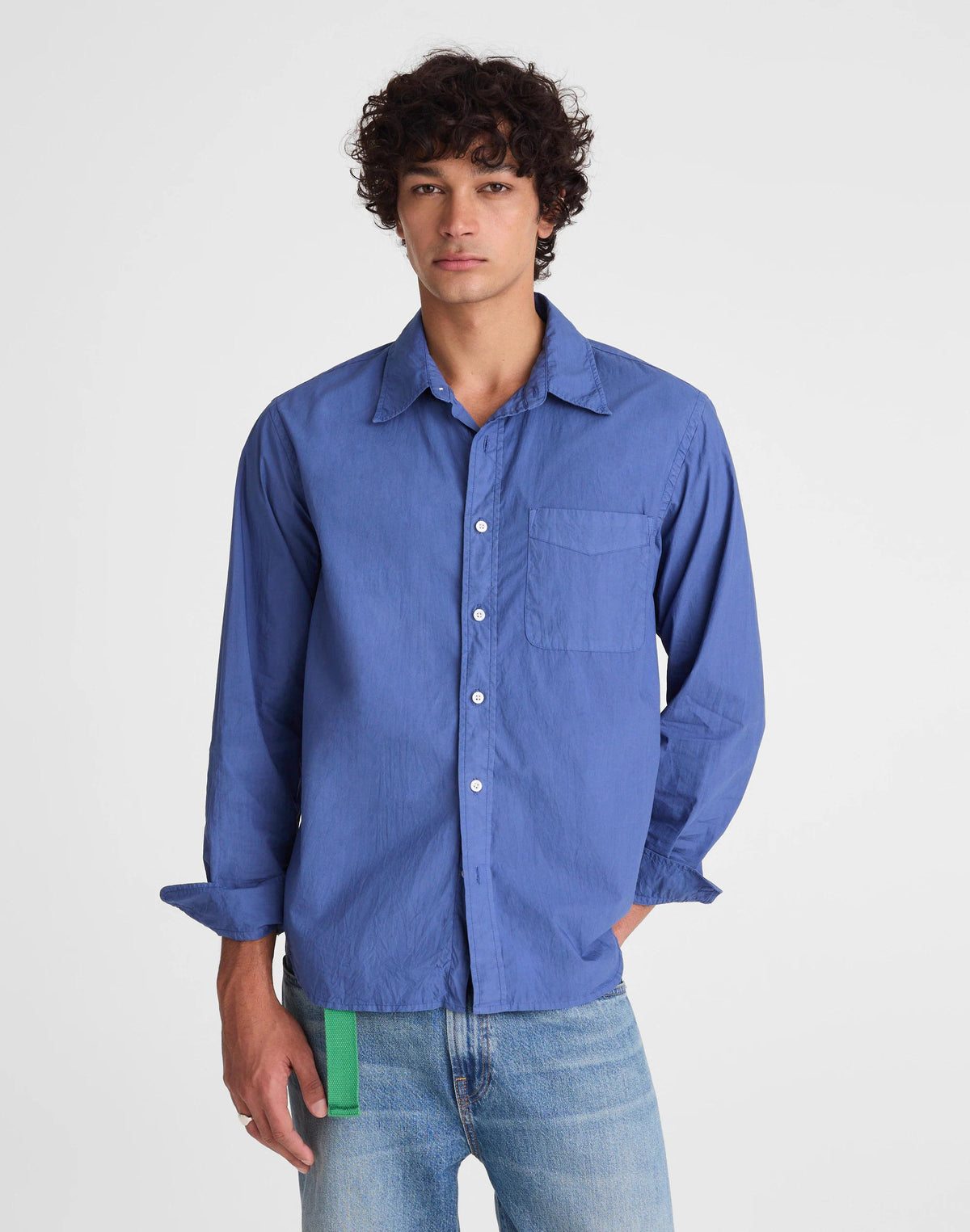 Button-Up Shirt in Crisp Poplin Nice Blue | Madewell