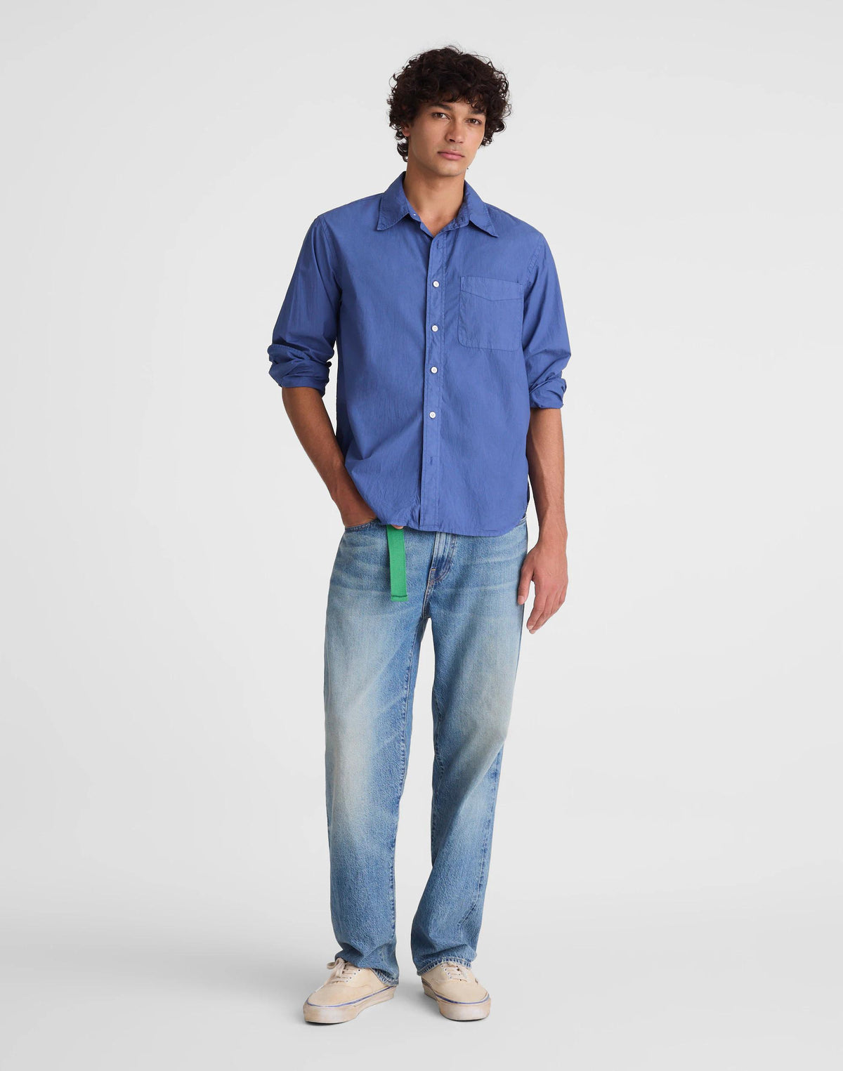 Button-Up Shirt in Crisp Poplin Nice Blue | Madewell