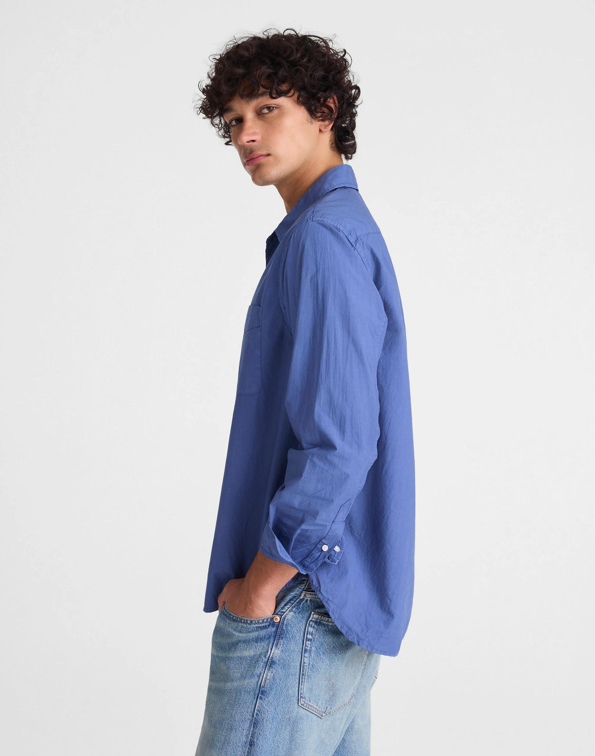 Button-Up Shirt in Crisp Poplin Nice Blue | Madewell