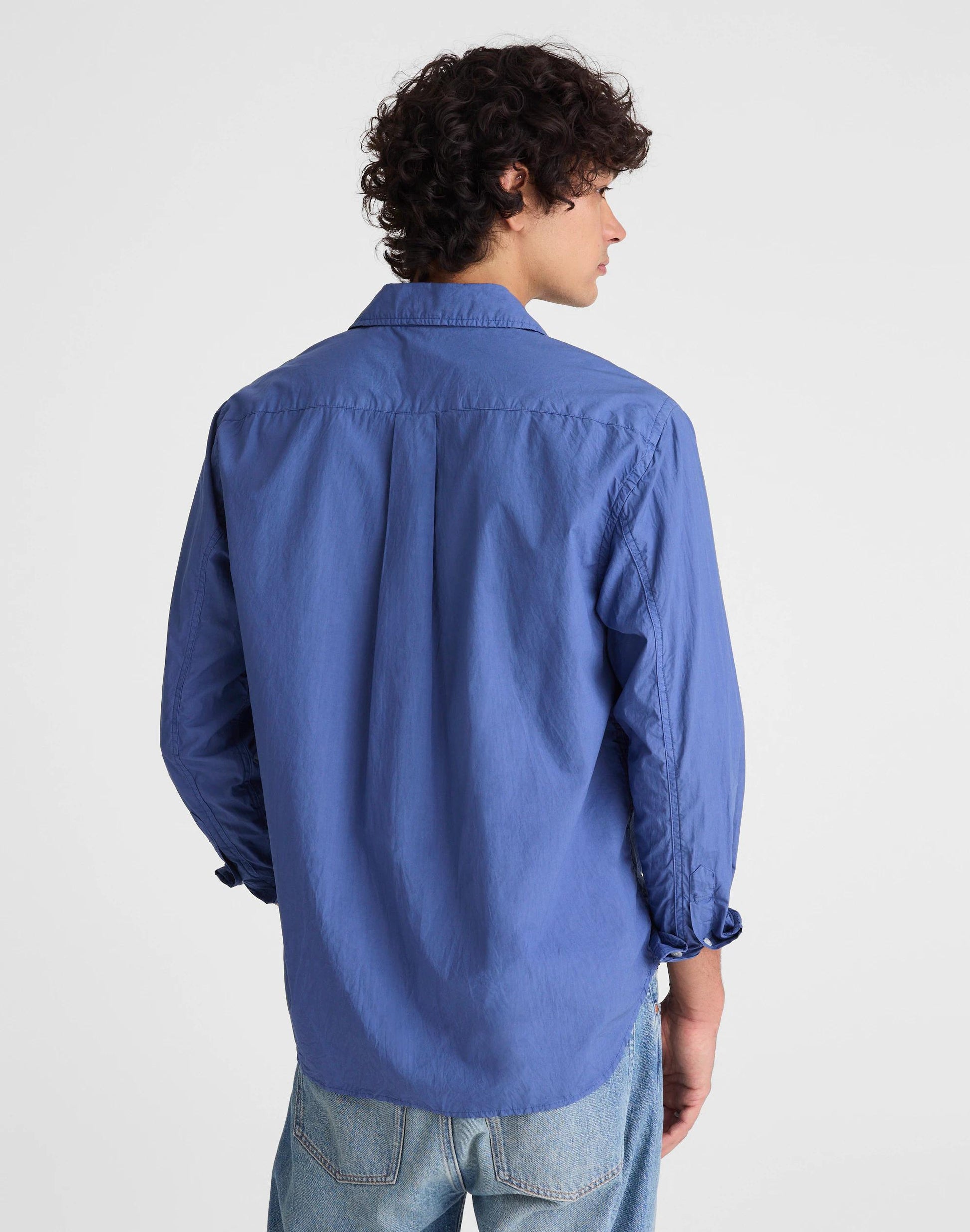 Button-Up Shirt in Crisp Poplin Nice Blue | Madewell