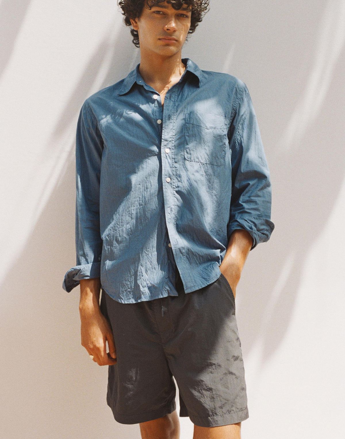 Button-Up Shirt in Crisp Poplin Nice Blue | Madewell
