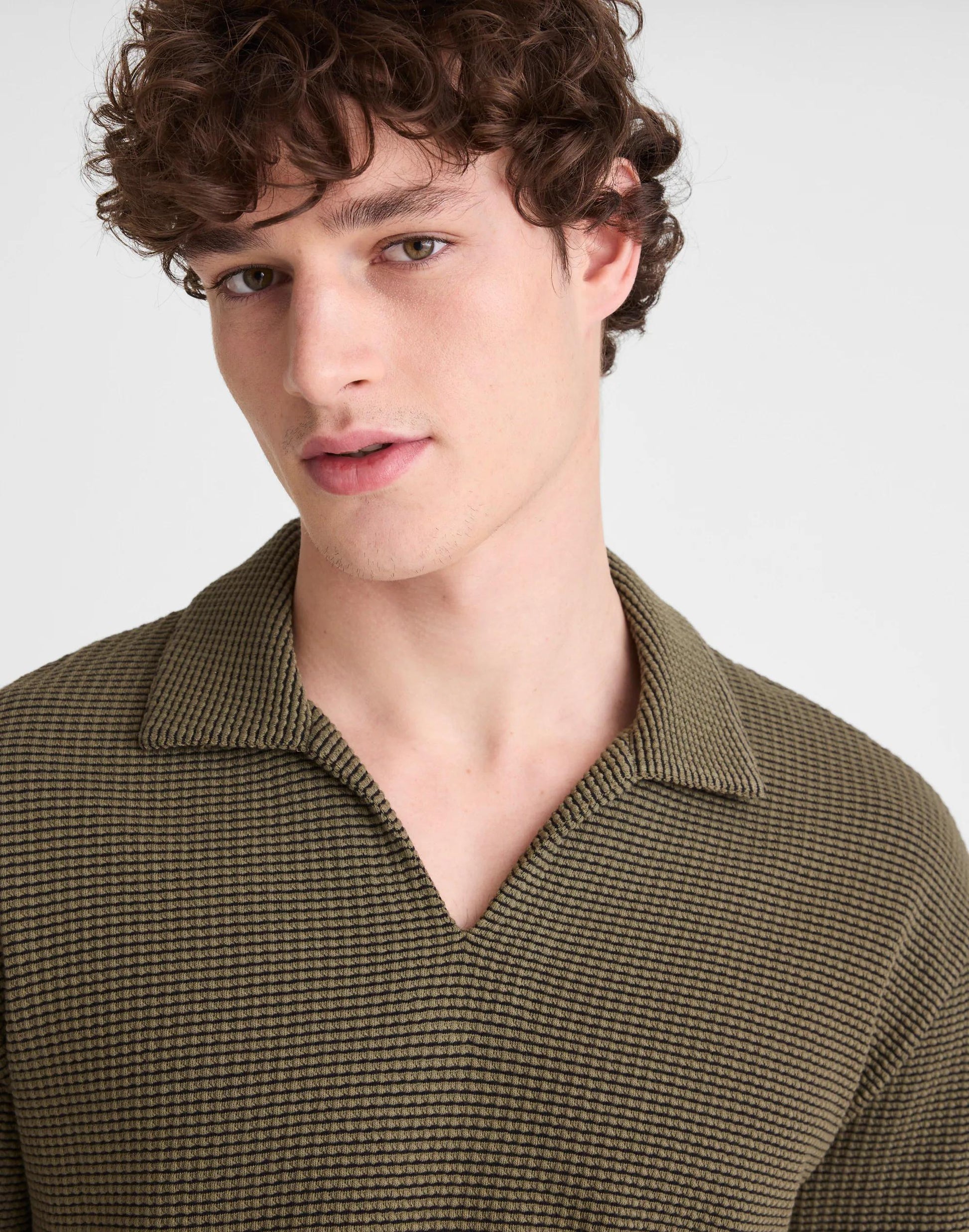 Skipper Polo in Jacquard Capers Overdye Stripe | Madewell