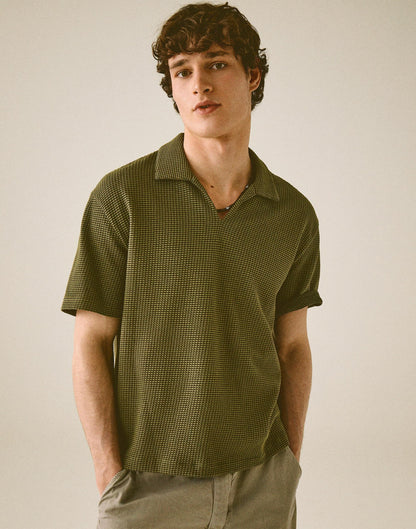 Skipper Polo in Jacquard Capers Overdye Stripe | Madewell